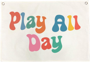 Kids Playroom Decor Wall - Play All Day Canvas Pla...