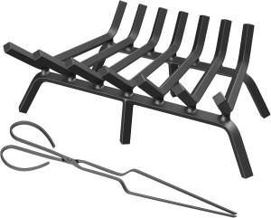 MESTYL Fireplace Grate 24 Inch Heavy Duty Wrought...