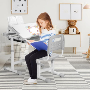 Rengue Kids Desk and Chair Set Height Adjustable S...