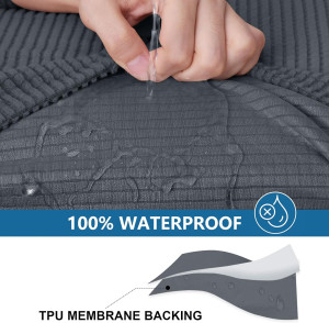 hyha Waterproof Couch Cushion Covers, Washable Sof...