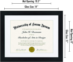 Americanflat 11x14 Diploma Frame in Black - Set of...