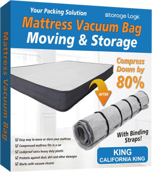 King/Cal-King Foam Mattress Vacuum Bag for Moving,...