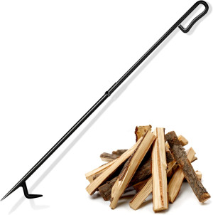 Fire Poker for Fire Pit, 34 Inch Long Fireplace Po...
