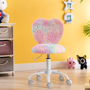 Small Kids Chair, Cute Heart Girls Desk Chair, Rol...