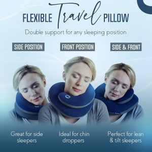 BCOZZY Travel Neck Pillow for Airplane – Patented...