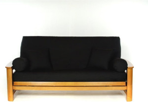 100% Cotton Full Size Futon Cover - Black - Washab...
