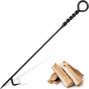 Fire Poker for Fire Pit, 40”Twisted Rope Design Fi...