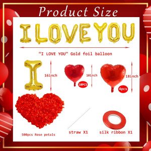 I Love You Balloons and Heart Balloons with 500 Pi...