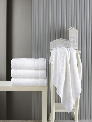 White Bath Towels 27" x 54" Quick-Dry High Absorbe...