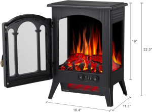 Joy Pebble Compact Electric Fireplace Heater, Free...
