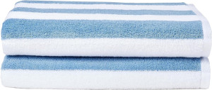 Amazon Basics Cabana Stripe Beach Towel, 2-Pack, S...