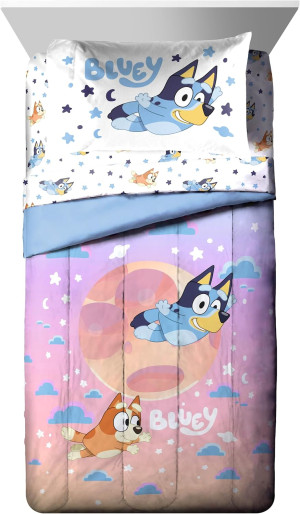 Jay Franco Bluey & Bingo Twin Comforter Set - 5 Pi...