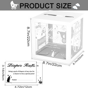 WNINK 50 Pcs Diaper Raffle Tickets with Box for Ba...