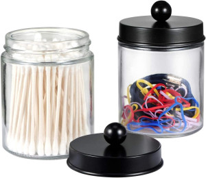 Amolliar 4 Pack Apothecary Jars Bathroom Vanity St...