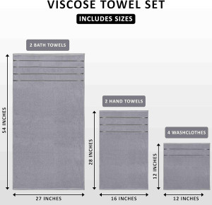 Utopia Towels 8-Piece Luxury Towel Set, 2 Bath Tow...