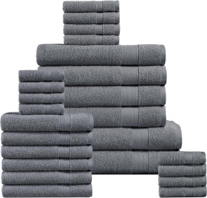 LANE LINEN 24 Piece Bath Towels Set - 100% Cotton...