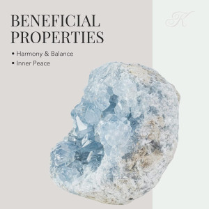 KALIFANO Raw AAA+ Celestite Crystal Cluster Geode...