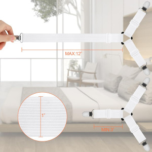 vivinin 8 Pcs Sheet Straps with Metal Clips, Trian...