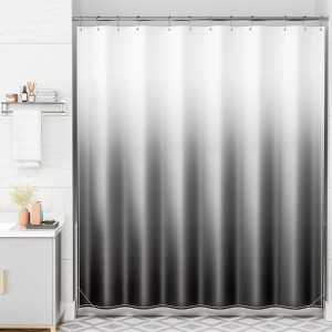 AmazerBath Shower Curtain, Cloth Ombre Black Showe...