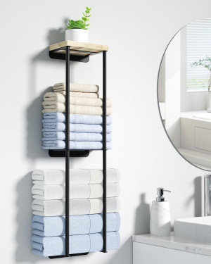 Towel Racks for Bathroom, 2 Tier Wall Towel Holder...