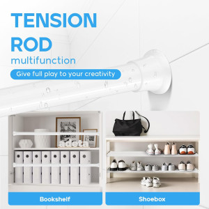 2pack Spring Tension Rods 18-36 Inch Adjustable Wh...