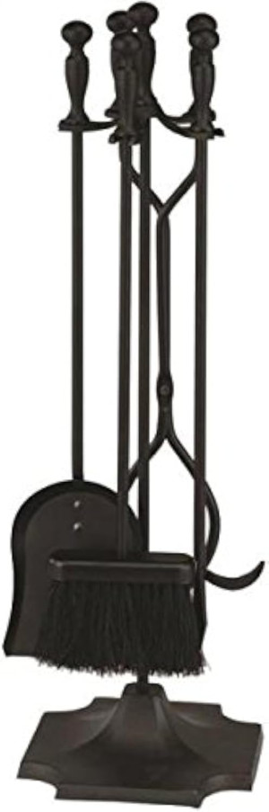 Rocky Mountain Goods 5 Pcs Fireplace Tool Set Blac...