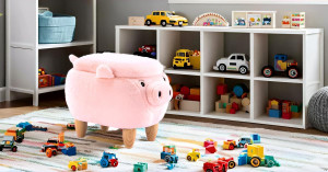 Home 2 Office Pig Storage Ottoman Stool for Bedroo...