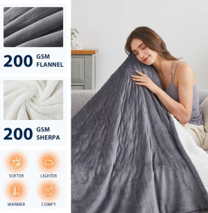 Homemate Heated Blanket Electric Throw - 50"x60" H...