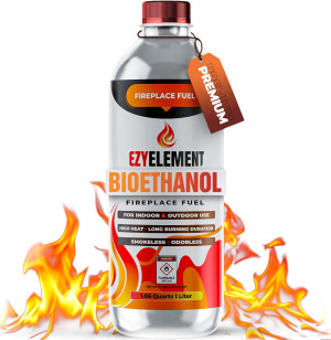 Bioethanol Fireplace Fuel 1 Liter - Clean Burning,...