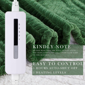 JTE Flannel Heated Blanket Throw, Luxury Fast Sher...