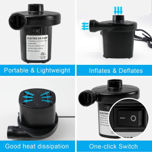 Electric Air Pump for Inflatables, Quick Plug in P...