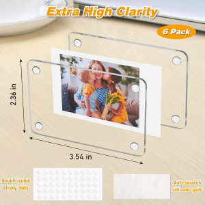 6 Pack- Acrylic Fridge Magnetic Frame, Acrylic Pho...