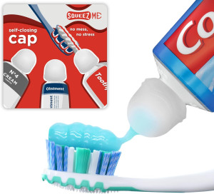 Toothpaste Caps SqueezMe by Chrome Cherry, Self-Cl...