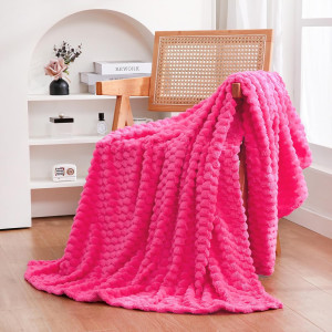 Puncuntex Hot Pink Throw Blanket 50"×60" inches Gi...