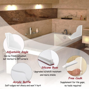 Shower Splash Guard Kit, Large Splash Guards for B...