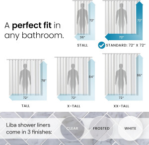 LiBa Bathroom Shower Curtain Waterproof Plastic Sh...