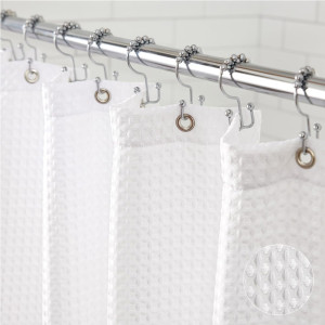 GORILLA GRIP Waffle Shower Curtain, Thick Weighted...