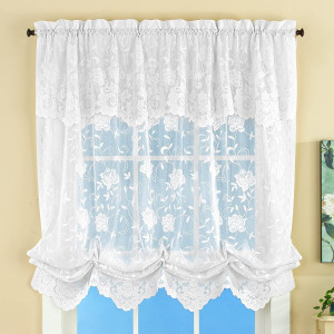 Collections Etc Floral Sheer Lace Tie-up Balloon S...