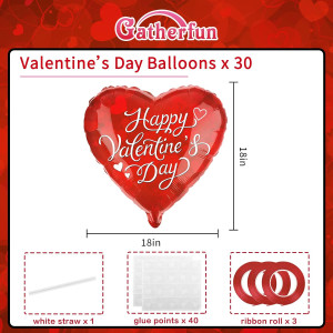 Valentine's Day Party Pack | 30pc Red Heart Foil B...