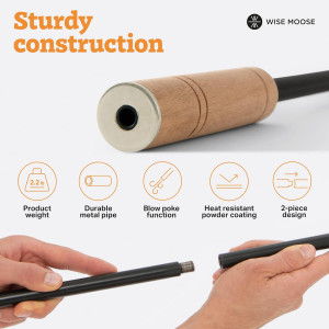 34 Inch Fire Poker for Fire Pit Outdoor - Blow Pok...