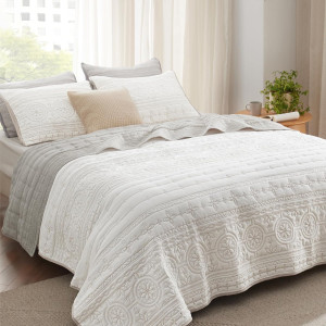 Bedsure King Quilt Bedding Set - Lightweight Summe...