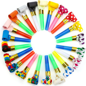Koogel 100 Pcs Colorful Birthday Blow Horns and Wh...