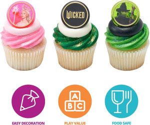 Wicked Cupcake Rings With Glinda And Elphaba, 24 C...