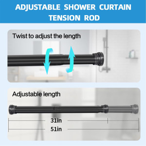 Tension Curtain Rod Small Tension rods 31 to 51 in...