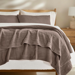 EVERGRACE Cotton Coverlet Set King Size 3 Pieces,...