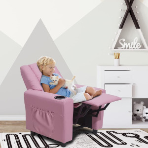 Kids Recliner Chair with Cup Holder, Toddler Recli...
