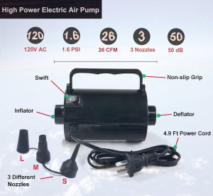 Electric Air Pump for Inflatable Pool Toys - High...