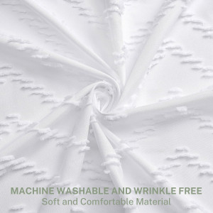 Boho Shower Curtain White Tassel Woven Fabric Show...