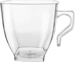 Clear Square Plastic Mini Coffee Tea Cups (2 oz.,...