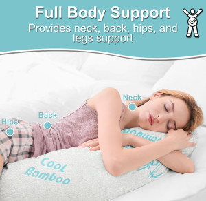 Body Pillow For Adults Cooling Bamboo Rayon Full A...
